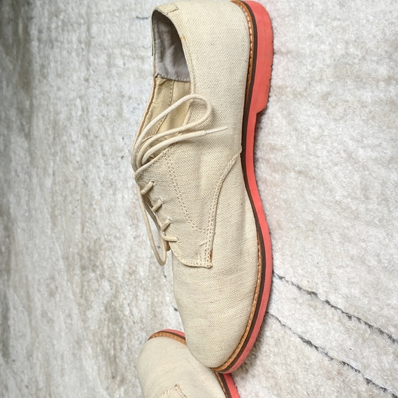 GH Bass & Co beige textile upper oxford shoes size 8.5 - Picture 8 of 15